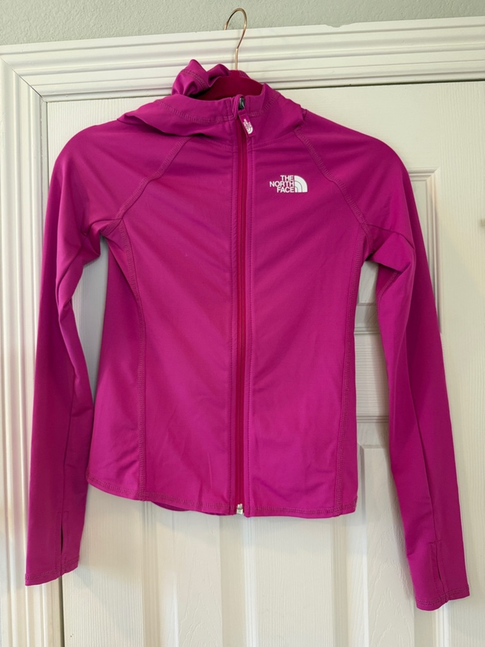 The North Face Girls' Magenta Amphibious Full Zip Sun Hoodie, Sz Medium 10/12